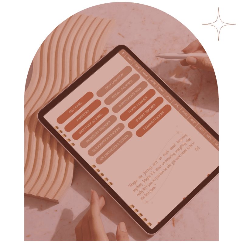 digital planner on the tablet