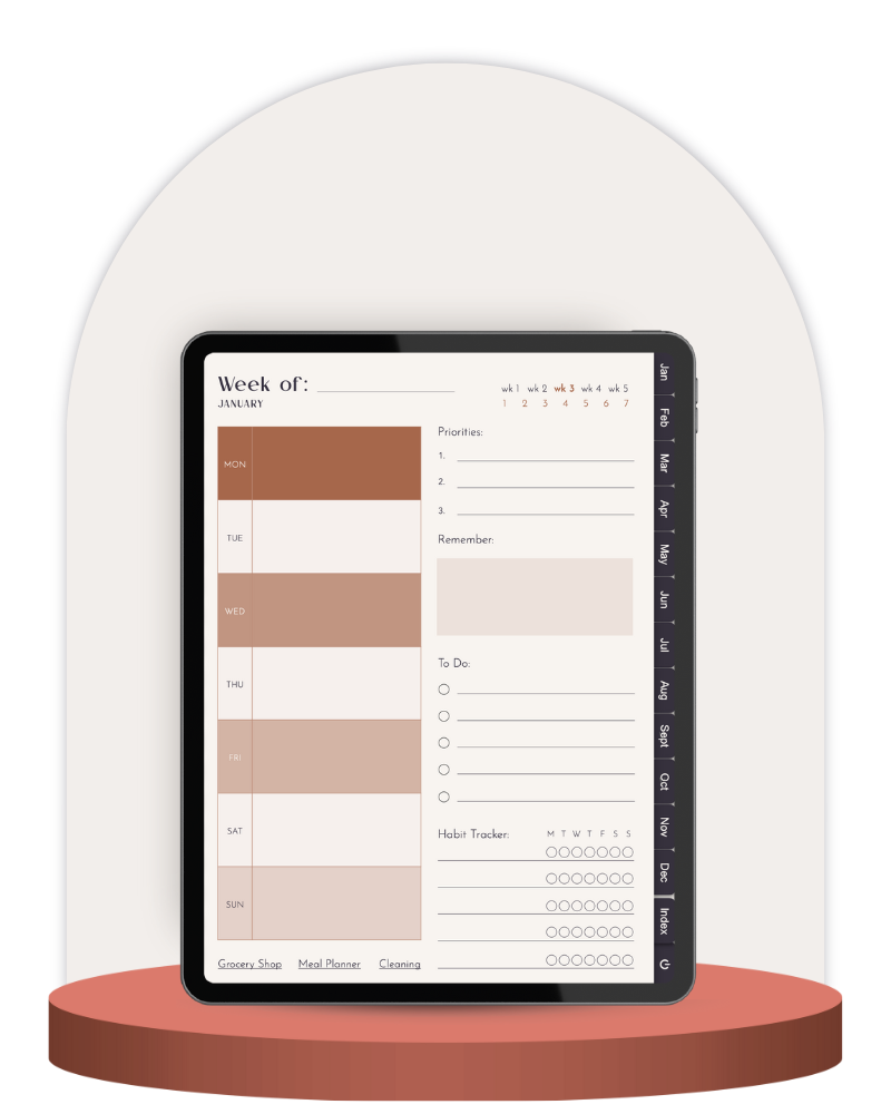 Espresso Undated Digital Planner