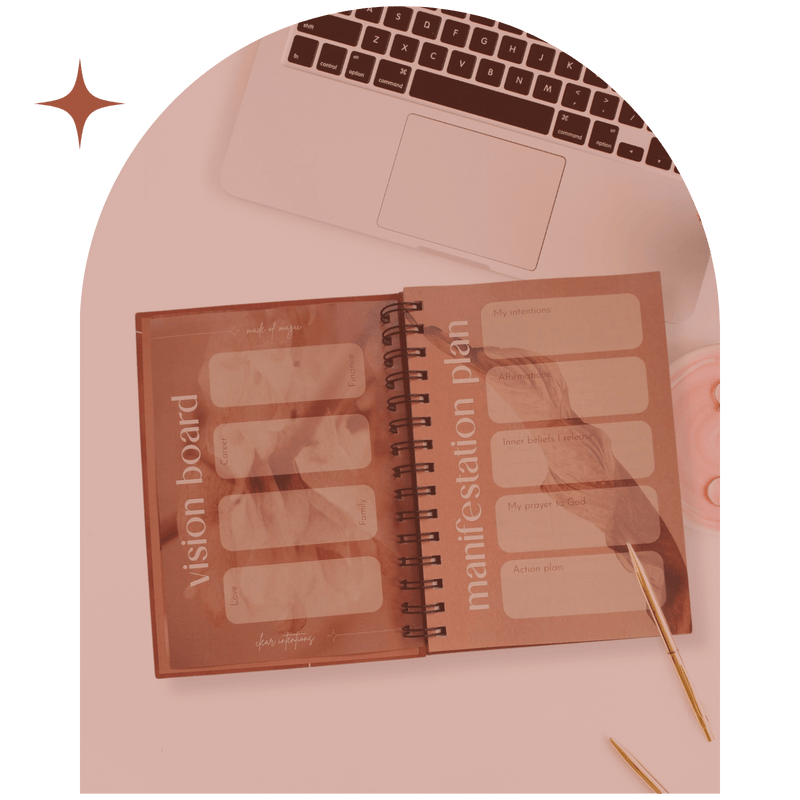 open agenda vision board and manifest plan